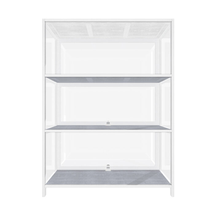 Oikiture Display Cabinet 3 Tiers Clear Door White - Image 2