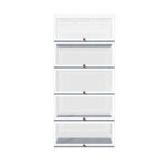 Oikiture Display Cabinet 5 Tiers Clear Door White - Image 4