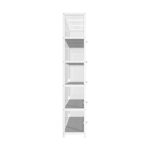Oikiture Display Cabinet 5 Tiers Clear Door White - Image 7
