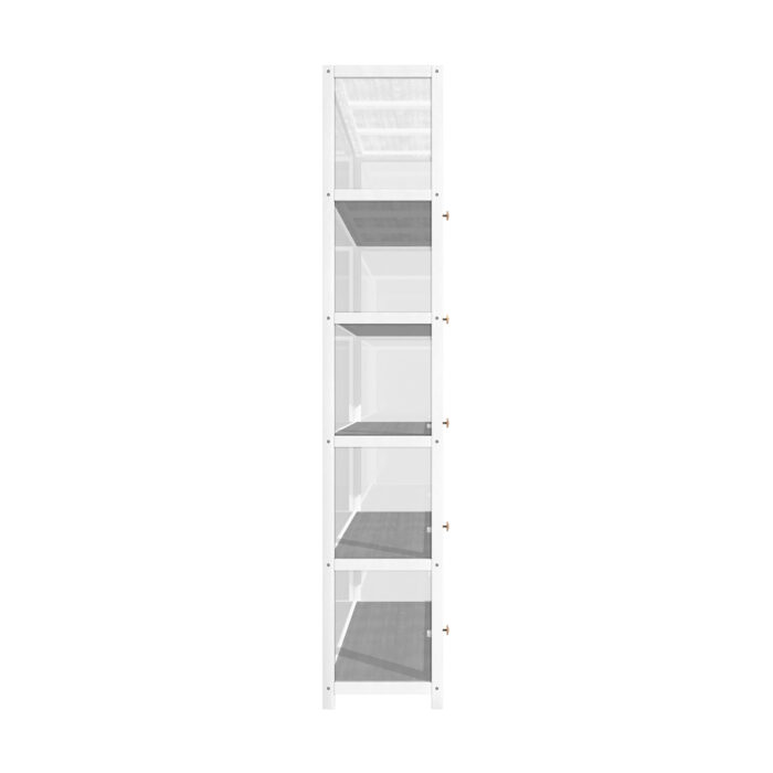 Oikiture Display Cabinet 5 Tiers Clear Door White - Image 7