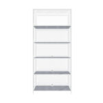 Oikiture Display Cabinet 5 Tiers Clear Door White - Image 6