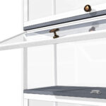 Oikiture Display Cabinet 5 Tiers Clear Door White - Image 5