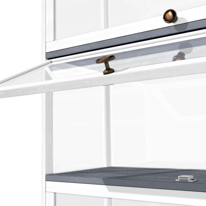 Oikiture Display Cabinet 5 Tiers Clear Door White - Image 5