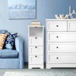 Oikiture 2x Chest of Drawers Storage Cabinet Dresser Tallboy Hamptons - Image 2