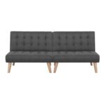 Artiss 2x Sofa Bed Couch Single Seater Fabric Grey - Image 3