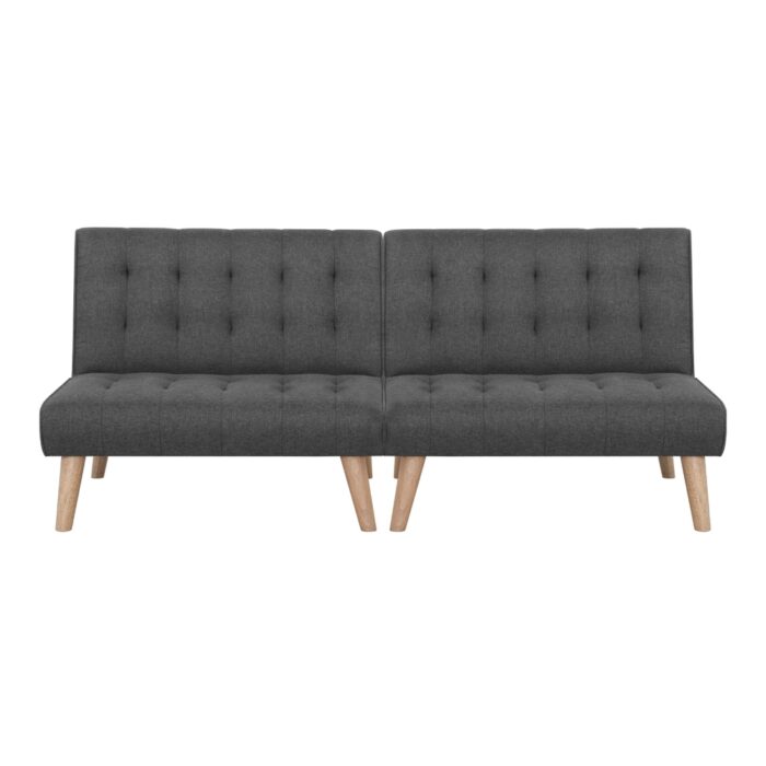 Artiss 2x Sofa Bed Couch Single Seater Fabric Grey - Image 3