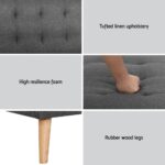 Artiss 2x Sofa Bed Couch Single Seater Fabric Grey - Image 6