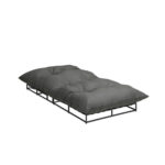Livsip Outdoor Sun Bed Metal Frame Grey Cushion