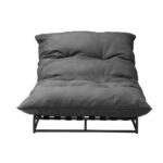 Livsip Outdoor Sun Bed Metal Frame Grey Cushion - Image 5