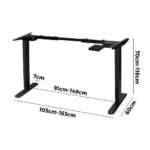 Oikiture Sit-stand Desk Frame Adjustable Black - Image 5