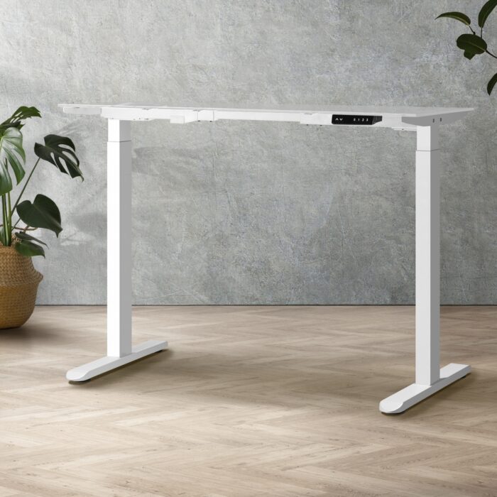 Oikiture Standing Desk Frame Adjustable Dual Motor White - Image 6
