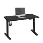 Oikiture Standing Desk Adjustable Motorised 140cm Black