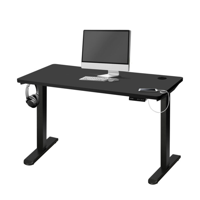 Oikiture Standing Desk Adjustable Motorised 140cm Black - Image 5