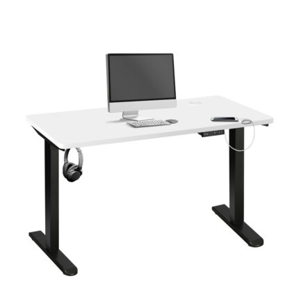 Oikiture Standing Desk Adjustable Motorised 140cm Black&White