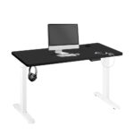 Oikiture Standing Desk Adjustable Motorised 120cm White&Black