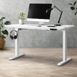 Oikiture Standing Desk Adjustable Motorised 120cm White - Image 4