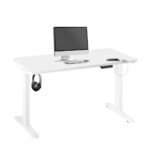 Oikiture Standing Desk Adjustable Motorised 120cm White