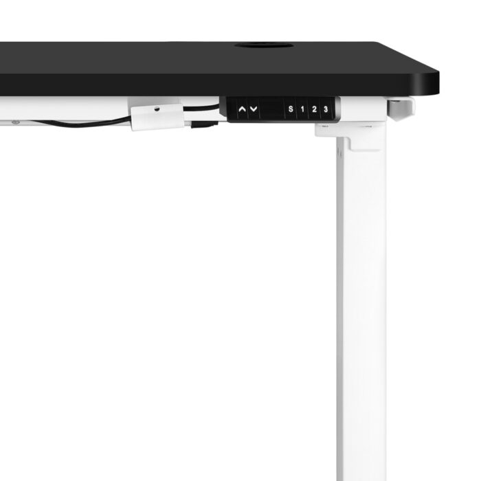 Oikiture Standing Desk Adjustable Motorised 140cm White&Black - Image 7