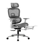 Oikiture Office Desk and Chair Set Mesh Ergonomic Chair Sit-stand Desk GY&WH - Image 9
