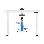 Artiss Under Desk Folding X-Bike with 120cm Automatic Standing Desk Magnetic Resistance White - Image 3