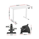 Artiss 120cm Electric Standing Desk with Mini Peal Exercise Bike Home Office - Image 2