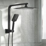 Welba 10" Rain Shower Head Set Square 3-Mode Gooseneck Black - Image 6