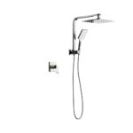 Welba 10" Rain Shower Head Set with Mixer Square 3-Mode Black