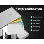 Cefito Shower Twins Tap Wall Bath Taps Brass Hot Cold Basin Bathroom Chrome - Image 5