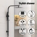 10'' Rain Shower Head Set Handheld Square High Pressure Black - Image 4
