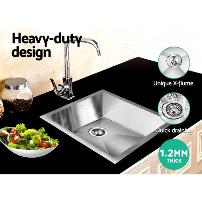Cefito Kitchen Sink 45X39CM Stainless Steel Basin Single Bowl Silver - Image 5