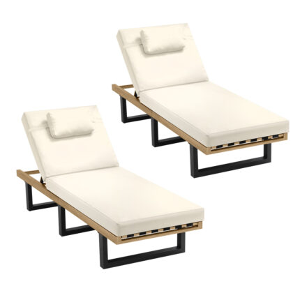 Livsip 2X Sun Lounge Outdoor Lounger Beige