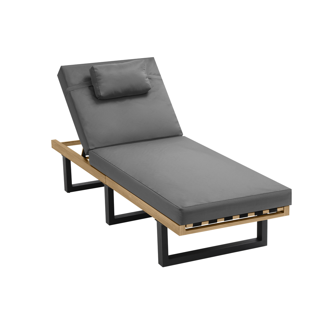 SL-AMARI-GY-01 Livsip Sun Lounge Outdoor Lounger Grey - Image 1