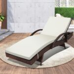 Livsip Outdoor Sun Lounger Waterproof Adjustable Beige&Brown - Image 5