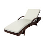 Livsip Outdoor Sun Lounger Waterproof Adjustable Beige&Brown