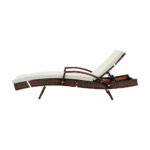 Livsip Outdoor Sun Lounger Waterproof Adjustable Beige&Brown - Image 4