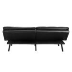Oikiture Sofa Bed Futon Lounge Couch Convertible Leather 3-Seater Black - Image 7
