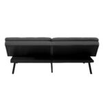 Oikiture Sofa Bed Futon Lounge Couch Convertible Polyester 3-Seater Grey - Image 2