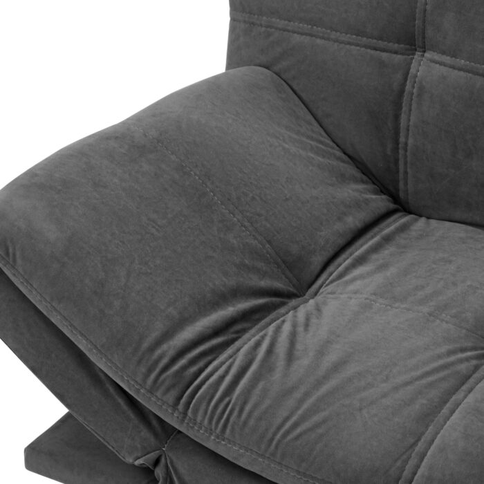 Oikiture Sofa Bed Futon Lounge Couch Convertible Polyester 3-Seater Grey - Image 6