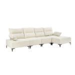 Oikiture 5 Seater Modular Sofa Chenille Couch Armrest Ottoman Set