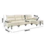 Oikiture 5 Seater Modular Sofa Chenille Couch Armrest Ottoman Set - Image 5