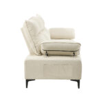 Oikiture 3 Seater Couch Sofa Chenille Adjustable Armrest Beige - Image 9