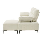 Oikiture 4 Seater Chenille Modular Sofa Adjustable Armrest Ottoman - Image 10