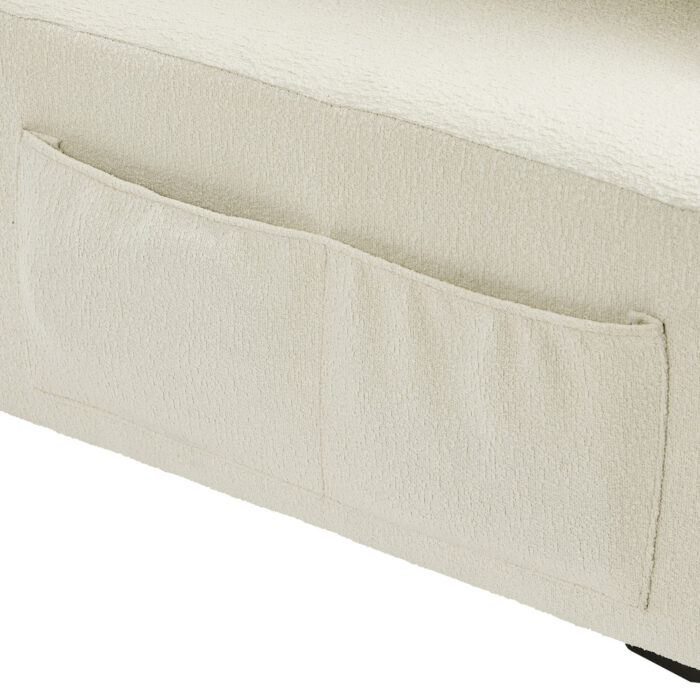 Oikiture 4 Seater Chenille Modular Sofa Adjustable Armrest Ottoman - Image 8