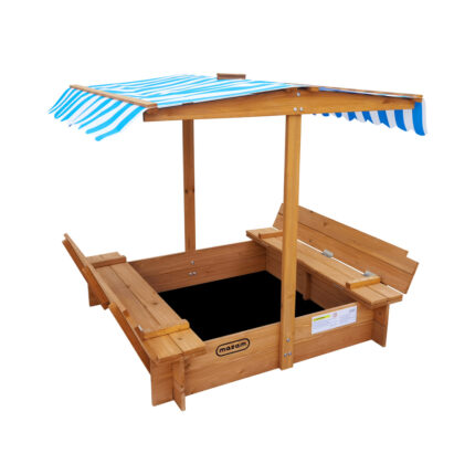 Mazam Kids Sandpit Wooden Sandbox Beach with Canopy