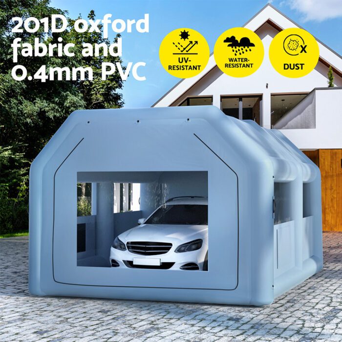 Giantz Inflatable Spray Booth 6X4M Car Paint Tent Filter System Blower - Image 4