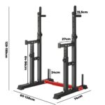 Finex Adjustable Squat Rack Barbell Bar Stand Black - Image 2