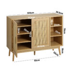 Oikiture Shoes Storage Cabinet 4 Closed & 3 Open Shelves - Image 3
