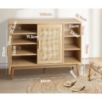 Oikiture Shoes Storage Cabinet 4 Closed & 3 Open Shelves - Image 7