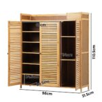 Oikiture Shoe Storage Cabinet Rack Organiser Shelf 3 Doors Adjustable - Image 8
