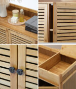 Oikiture Shoe Storage Cabinet Rack Organiser Shelf 3 Doors Adjustable - Image 9